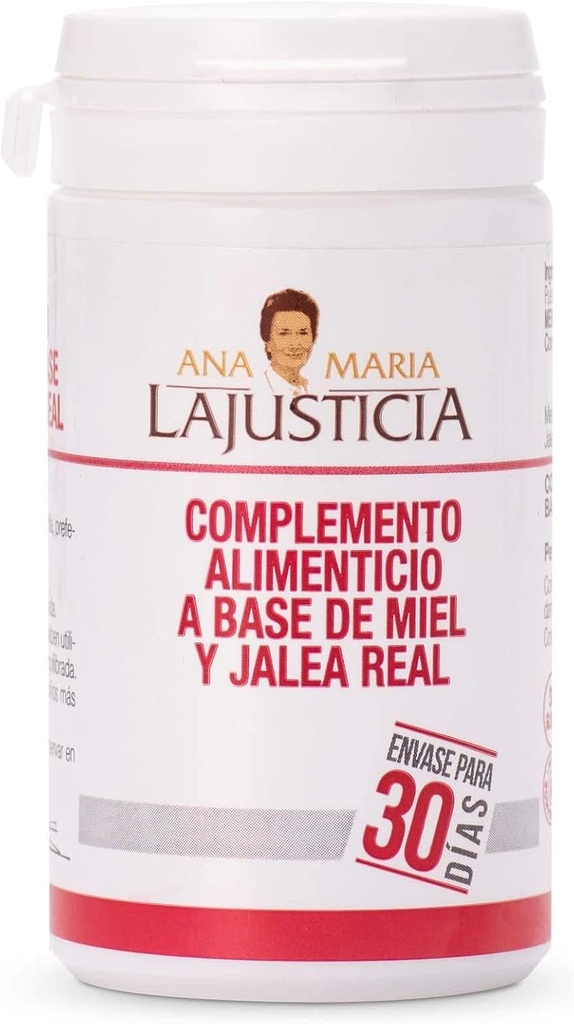 ANA MARIA LAJUSTCIA - Královské želé s medem - dodatek k jídlu - 135g - Mléčné a gluten zdarma. Vegetarian Friendly Ideální k podpoře Cévní zdraví.