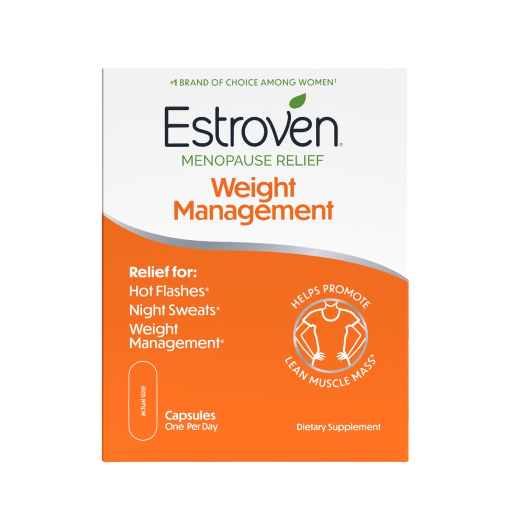 Estroven Weight Management for Menopauze Relief - 30 Ct. - Klinicky osvědčené přísady pomáhají spravovat váhu, poskytují noční poty a horké Flash Relief * Drog- Free & gluten- Free Caplet