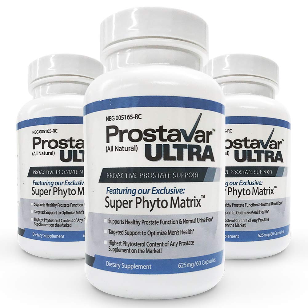 3 Lahvička nové vylepšení od výrobce Original Prostavar Ultra Prostate Support 600mg 90% Beta- Sitosterol & 320mg Saw Palmetto + Grape Seed Extract