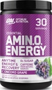 Optimum Nutrition Amino Energy - Předcvičení se zeleným čajem, BCAA, aminokyseliny, Keto Friendly, Green Coffee Extract, Energy Powder - Concord Grape, 30 Služeb