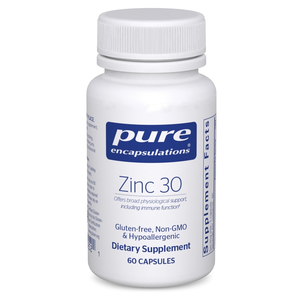 Čisté enkapsulace Zinek 30 mg - dodatek pro podporu imunitního systému, růst a vývoj a léčení ran * - s Pikolinát zinečnatý 30 mg - 60 Kapsle