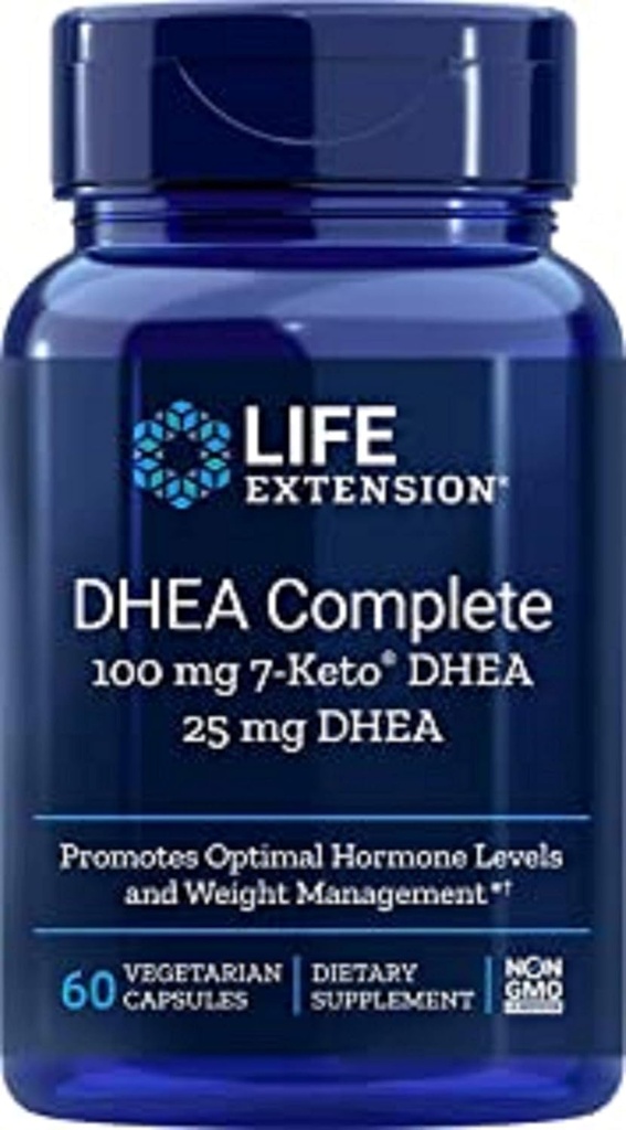 Life Extension DHEA Complete, 100 mg 7- Keto DHEA, 25 mg DHEA, 60 Kapsle