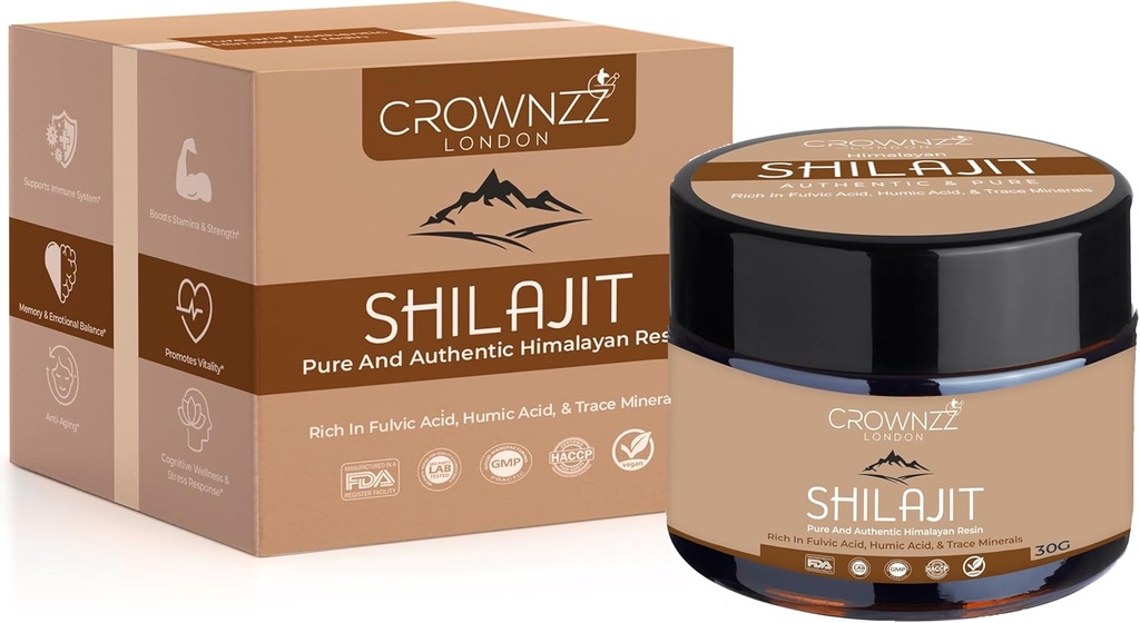 Čistá Shilajit - Organic Gold Grade Himalayan Shilajit Resin for Men & Women - High- Strength Shilajit Bohatá ve Fulvicu, Humic Acid & 85 + Minerals- Lab Tested & Certified 30G Shilajit Supports Stamina