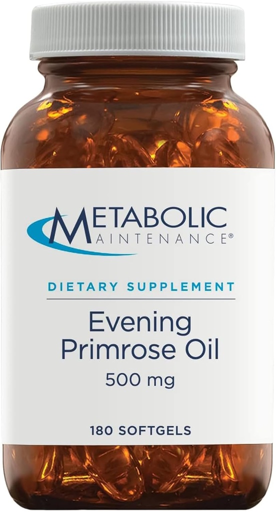 Metabolické udržovací večer Primrose Oil Kapsle - 500 miligramů, Cold Pressed GLA + LA (180 Softgels)