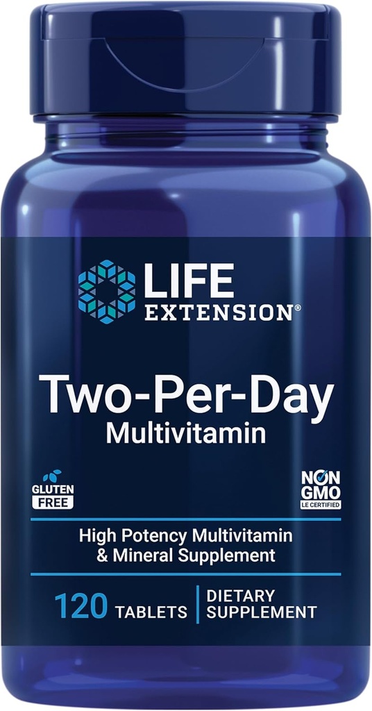 Life Extension Super Bio- Curcumin a Two- Per- Day 120 Tablet Multivitamin Bundle - 60 Vegetariánské kapsle