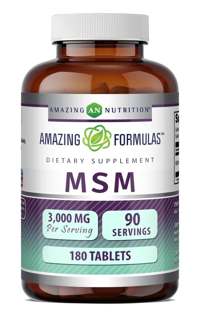 Úžasný doplněk MSM (Methylsulfonylmethan) 124; 1500 Mg per Serving dodatek 124; 180 Tablety 124; Non- GMO 124; Gluten Free Foundation 124; Made in USA