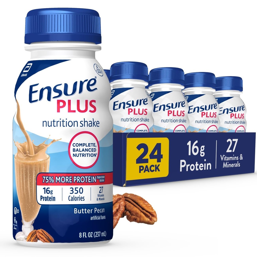 Zajistit Plus máslo pekan nutriční Shake 124; Výměna jídla Shake 124; Připravený k pití 124; 16g protein a 27 Vitamíny a minerály 124; 8 fl oz - 24 Pack