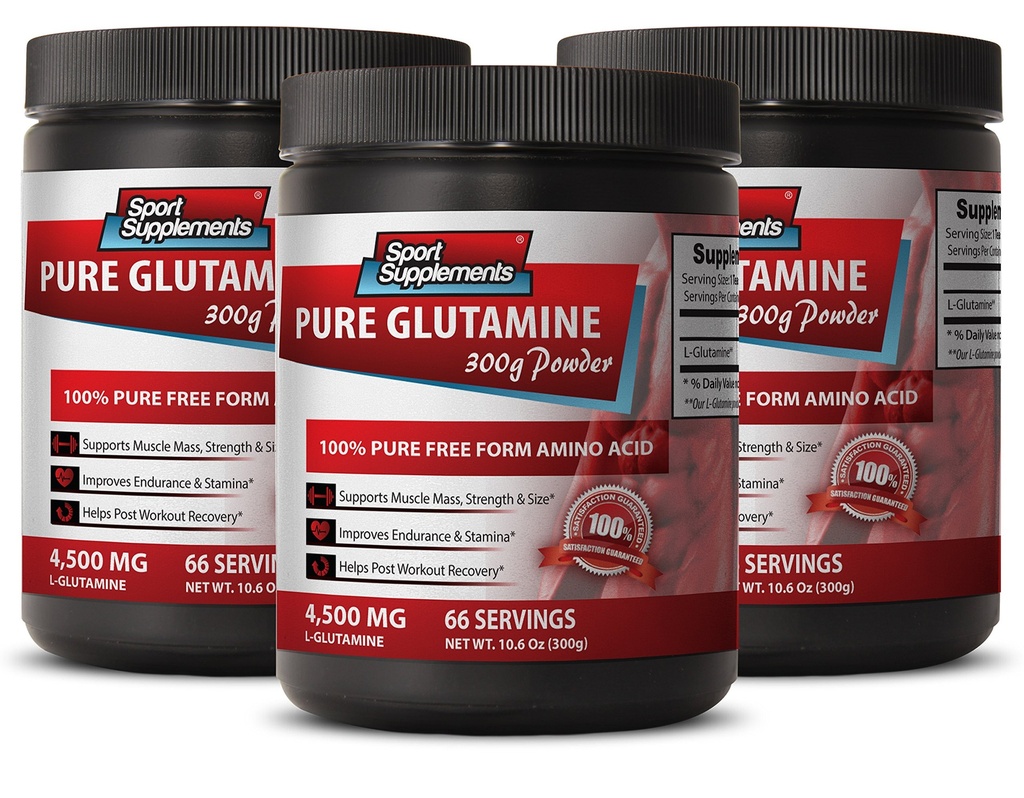 Mozek a paměť Booster - čistý GLUTAMINE prášek 4,500MG - Imunitní podpora, glutamin Powder dodatek, Energy Booster doplňky, l glutamin pre Workout, l glutamin Post Workout 3 Lahvička (900g)