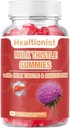 Mléko Thistle Gummies pro vyčištění jater, Detox a opravy Tučné Játra Formule Gummies, Mléko Thistle extrakt 124; Antioxidant Support & Natural Heat Health, Játra Detox, 60 Vegan Ct
