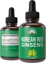 Korejské červené Ginseng kapalné kapky s příjemnou chutí. Z Panax Korean Root Extract pro energii, Stamina, Focus. Vegan Nootropic, Nulový cukr olej tinktura doplněk bylin pro muže a ženy