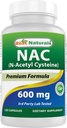 Nejlepší Naturals NAC - N Acetyl Cystein 600 mg 120 Kapsle - n Acetyl cystein - Výkonný antioxidant