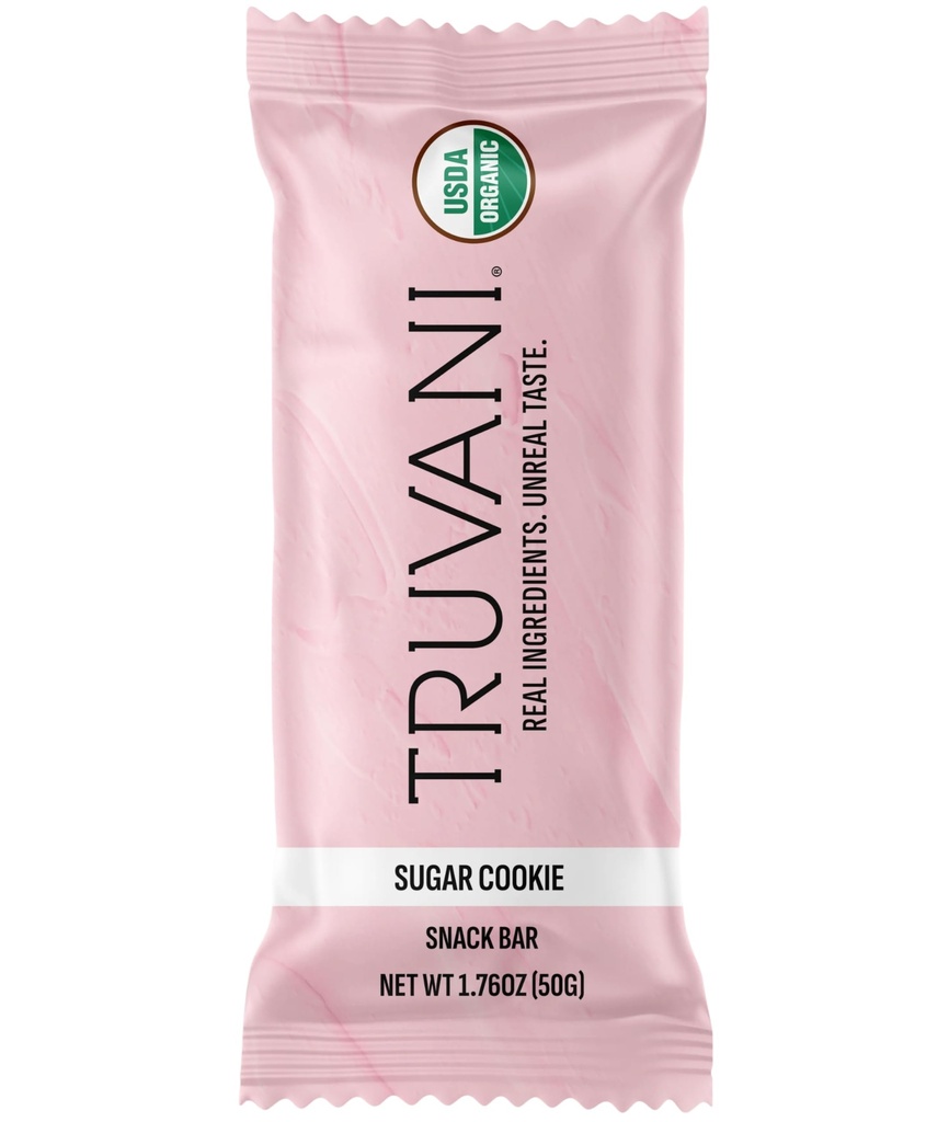 Truvani rostlin na bázi snack bary 124; Sugar Cookie 1 balení 124; 6g protein 124; USDA organické a veganské 124; The Only Bar IR 124; Dairy, Soy, a gluten zdarma 124; jednotlivě zabalené
