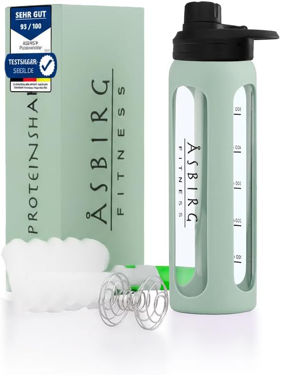2.0 Fitness 124; Protein Shaker vyrobený ze skla 124; Protein Shaker 124; Pití láhev 124; s Spiral Ball 124; 24 oz (Pastel Green)