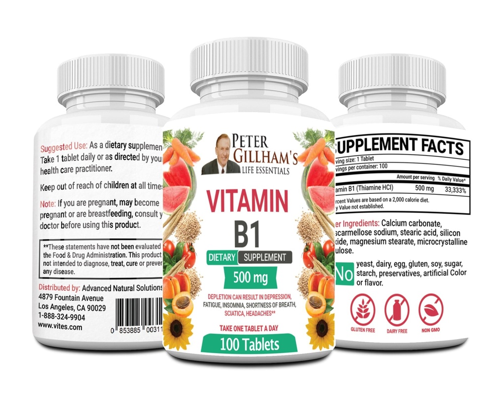 Petrova volba B1 Tablety Dietní dodatek (B1 500mg, 100 Tablet)