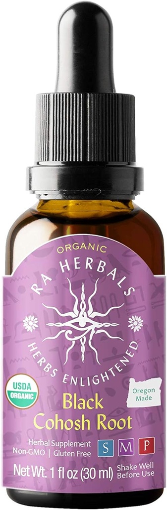 Ra Herbals Organic Black Cohosh Liquid Extract - Menopauza Support - 1 fl oz