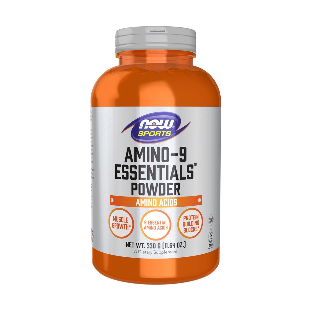 Sports Nutrition, Amino- 9 Essentials ™ Powder, Enhanced Protein Syntéza, Aminokyseliny, 330-Grams