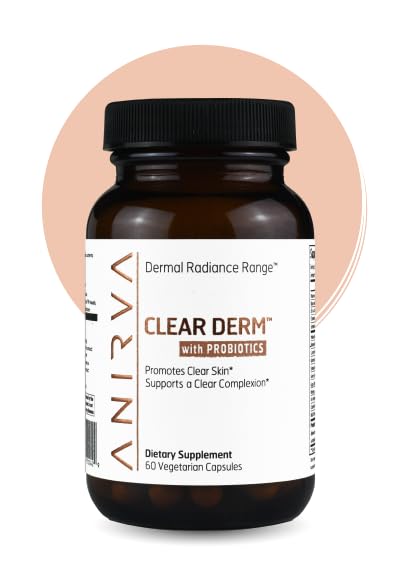 Čirý doplněk kůže se zinkem a probiotika pro dospělé - Podporuje Hormonální Acne, Breakouts & Rosacea - Akné pilulky pro cleader Complexion - Anirva ClearDerm