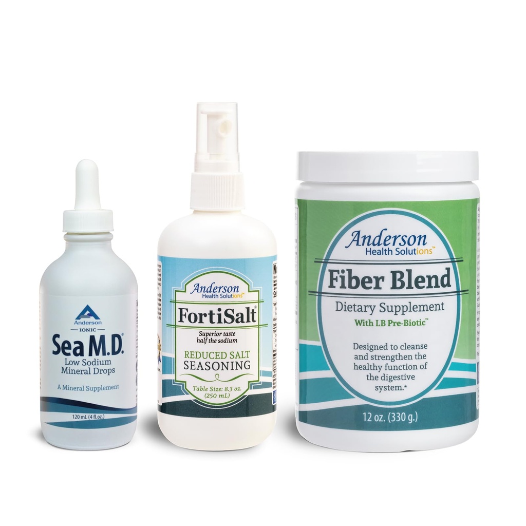 Ultimate Health Boost Bundle (Stopy Minerály Kapky, Nízký sodík Fortisalt & Vláknina Blend)