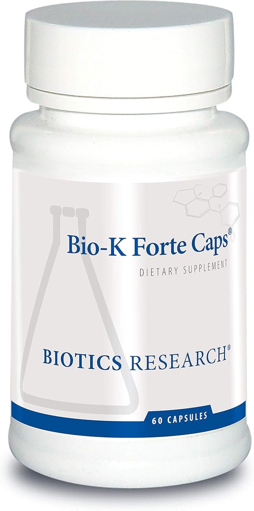 Biotics Research Bio K Forte Caps Vitamin K jako menachinon 7, fytonadion, Kombinace s K1 & MK 7 v poměru 1: 10. Vysoká účinnost vitaminu K s SOD a Catalase 60 Kapsle