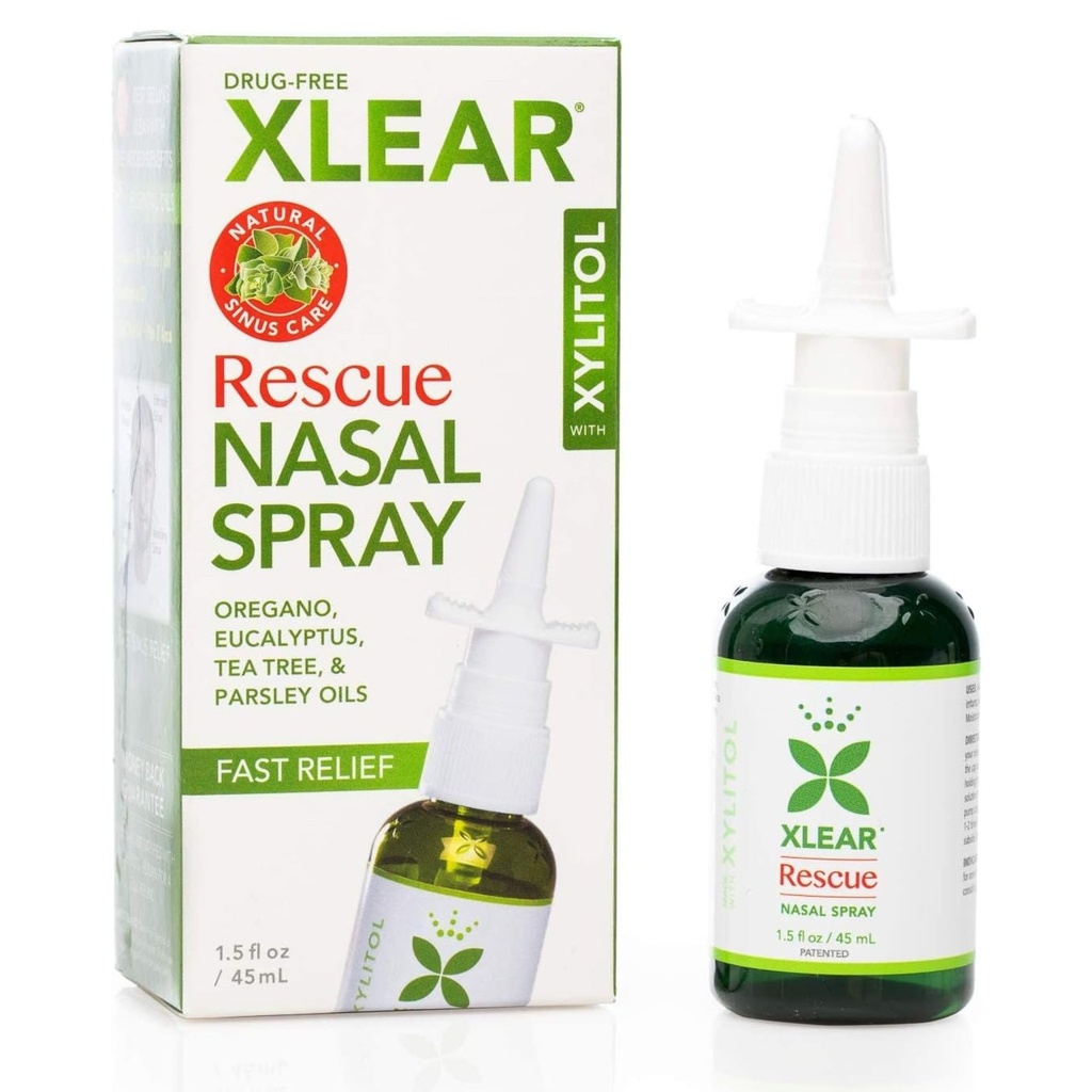 Xlear Rescue Natural Nasal Spray with Xylitol, oregano and Tea Tree, 1.5 fl oz (Balení po 1)