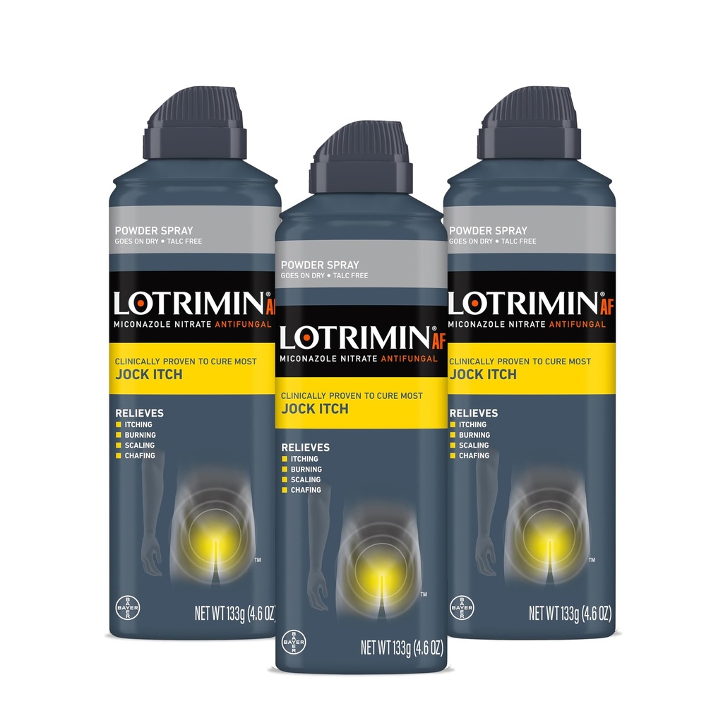 Lotrimin AF Jock Itch Powder Spray, Miconazole Nitrate 2% - Léčba většiny Itch, 4.6 Ounces (133 gramů) Spray Can (balení 3)