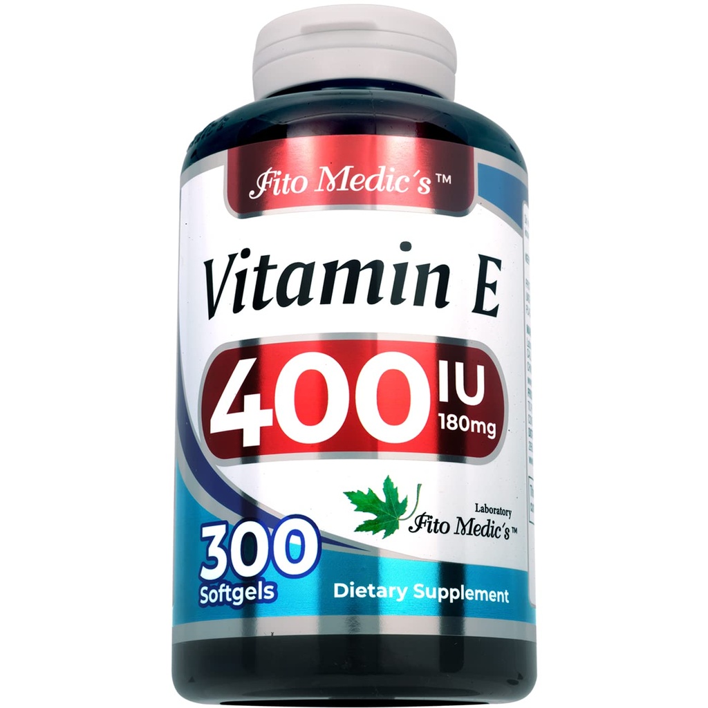 FITO MEDIC 's Lab - Vitamin e - 400 IU, 300 Softgels - Pure - Vitamin e Oil - pro antioxidant Support- Vitamin e Kapsle - Ultra vysoké Absorpce - Inhibina e.