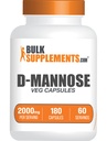 BulkSupplements.com D- Mannose Kapsle - D- Mannose dodatek, pro podporu močových cest - Vegan & gluten zdarma, 3 Kapsle per Serving (2000mg), 180 Počet (Balení po 1)