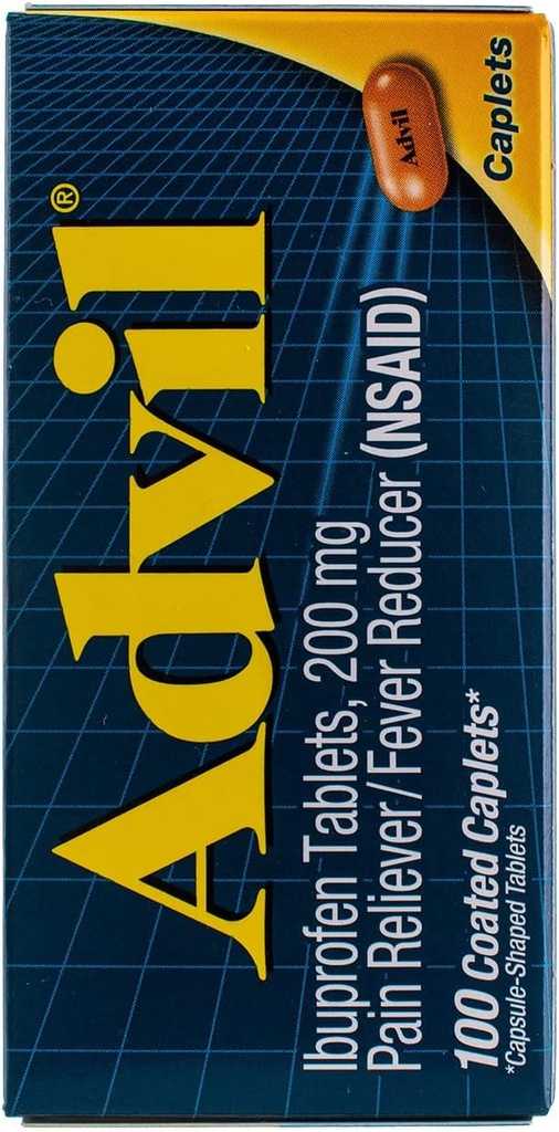 Advil Pain Reliever / Horečka Reducer 200mg Kaplety - 100 Ct, balení po 3 ks