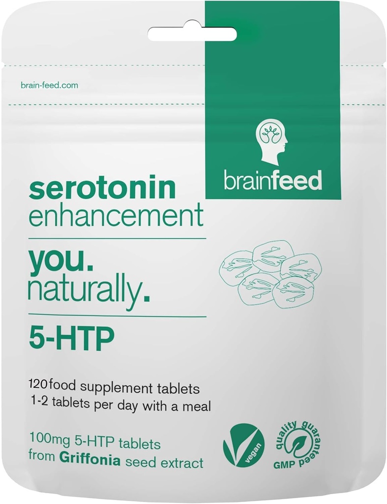 Serotonin Doplňky (120) 1-a- Day Serotonin Mood Podpora 124; 5HTP 100mg na tabletu z Griffonia Seed Extract 124; Přírodní Serotonin Booster 124; 3 Měsíční dodávky
