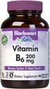 Bluebonnet Nutrition Vitamin B6 Zeleninové kapsle, 200 mg, Pro kardiovaskulární a nervový systém Zdraví, Soy Free, Gluten Free, Kosher, Dairy Free, Vegan, Non- GMO, 90 Zeleninové kapsle, 90 Služební