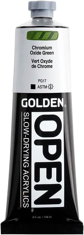 OPEN Slow-Drying Acylics by GOLDEN, Chromium Oxide Green, 5 fl oz. trubka, Profesionální Akrylová barva, Nepaque