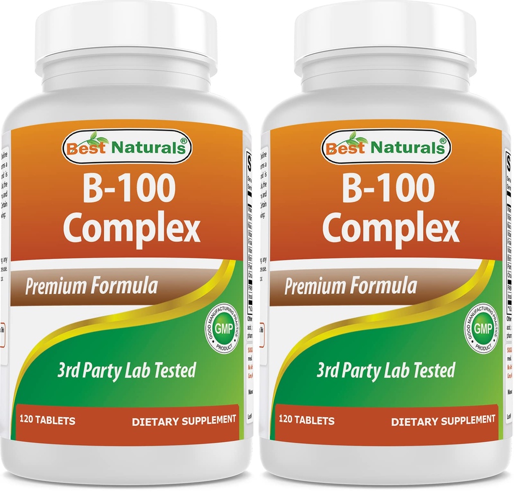Nejlepší Naturals B 100 Complex 120 Tablet (B Complex Vitamíny) (120 Počet (Balení po 2))