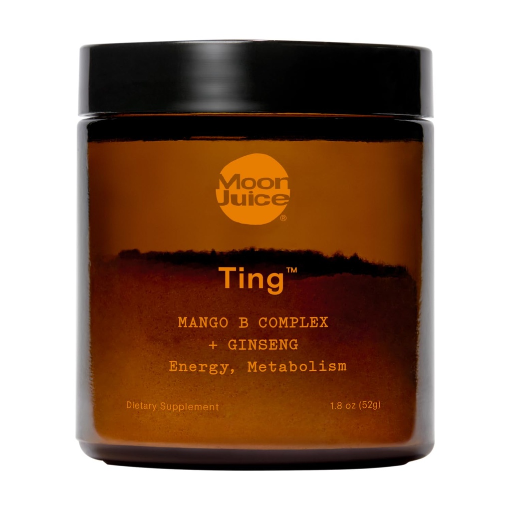Moon Juice - Ting Mango vitamin B Complex + Ginseng Supplement - Jar (25 Servings) - Kofein Free Energy, Metabolismus & Mood - Organic Tulsi & Guava - 3. strana Tested - Vegan & Non GMO - 1.7oz