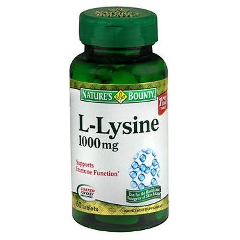 Přírodní Bounty L- Lysin 1000 mg tablety 60 ea (balení po 12)