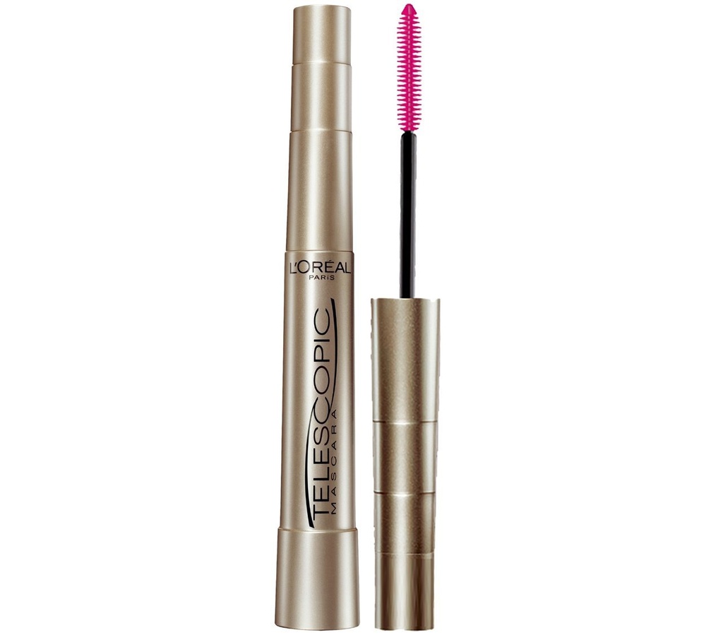 L 'Oreal Paris Makeup Telescopic Original Lengthening, Lash Separating Mascara with Dual Precision Brush, Wassable, Blackest Black, 0.27 Fl Oz., 1 Počet