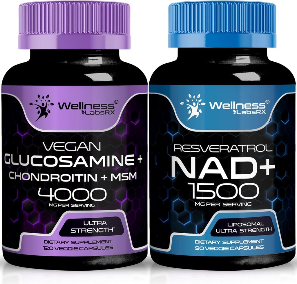 WELLNESS LABSRX Glucosamine Chondroitin MSM PHARMA124; NAD dodatek Kapsle