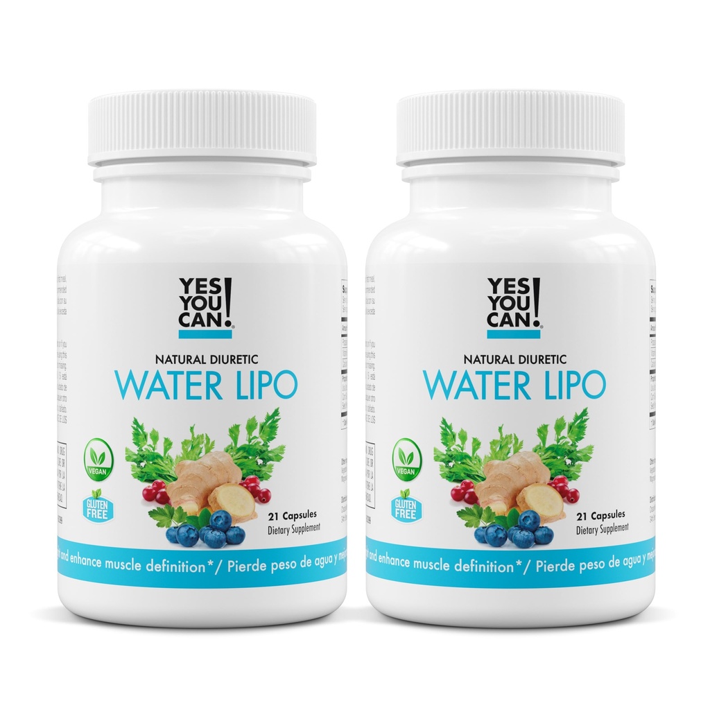 Ano, můžeš! Přírodní Lipo pilulky - Diuretická čistka s Electrolyty & Vitamíny - Pomáhá se zadržováním vody - Gluten- Free, 21 Kapsle per Bottle (2 balení)