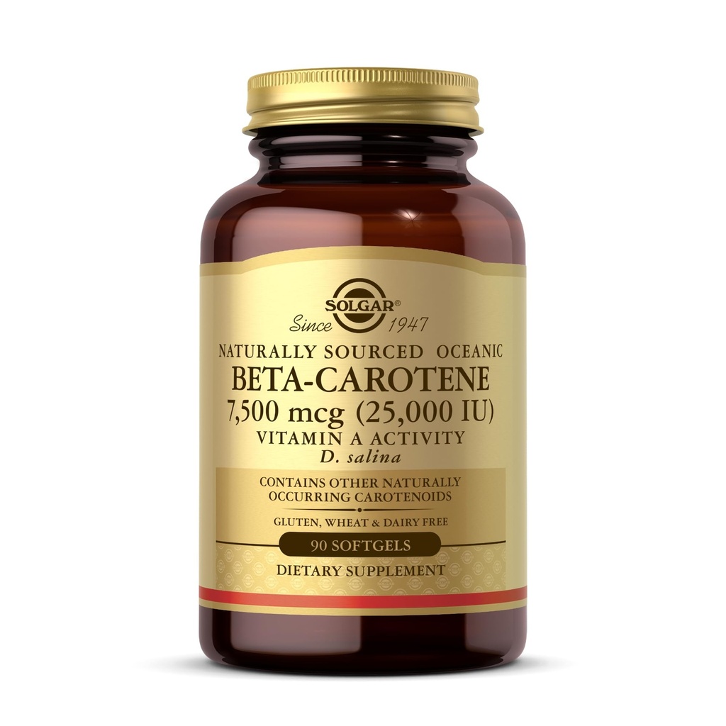 Solgar Oceanic Beta- karoten 25 000 IU - 90 Softgels - Potenciální antioxidant - 100% přírodní pro- vitamín A - gluten zdarma, mléčné zdarma - 90 Služeb