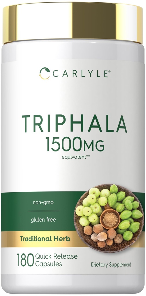 Carlyle Triphala Kapsle 1500mg 600mg 124; 180 Počet 124; Bylinné doplňky 124; Non- GMO a gluten zdarma