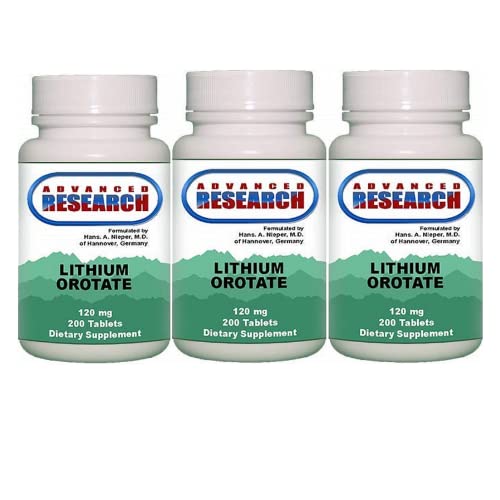 Dr. Hans Nieper Lithium Orotate Tablety, 120 mg, 3Pack (200 Počet každý)