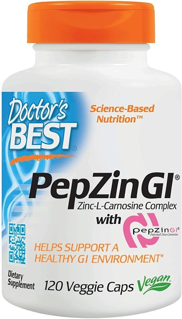 Lékařský nejlepší zinkový karnosinový komplex s Pepzin Gi Veggie Caps, 120 Počet