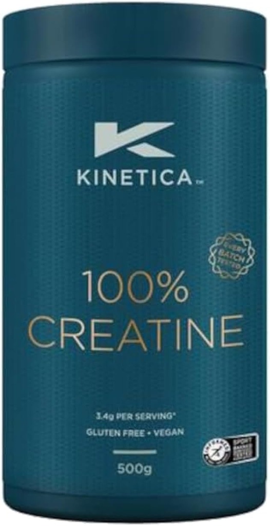 Kinetica 100% kreatin- monohydrát prášek, 147 Služebníků, Creapure Creabin. Nutriční doplňky, Vegan & gluten zdarma 500g