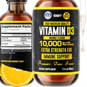 HERBIFY Vitamin D3 10000 IU - Vyrobeno v USA Tekutý vitamín D Kapky - Kostní síla a imunitní podpůrný dodatek - Sluneční náhrada - D3 Vitamin Kost a zuby Dodatek - 2 Oz