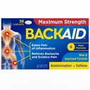 Backaid Maximální síla Aspirin- Free Pain Relief from Baccache, Sciatica and Leg Pain, Výkonná kombinace, Dlouhé trvání 6 hodin Formule, 38 Počet