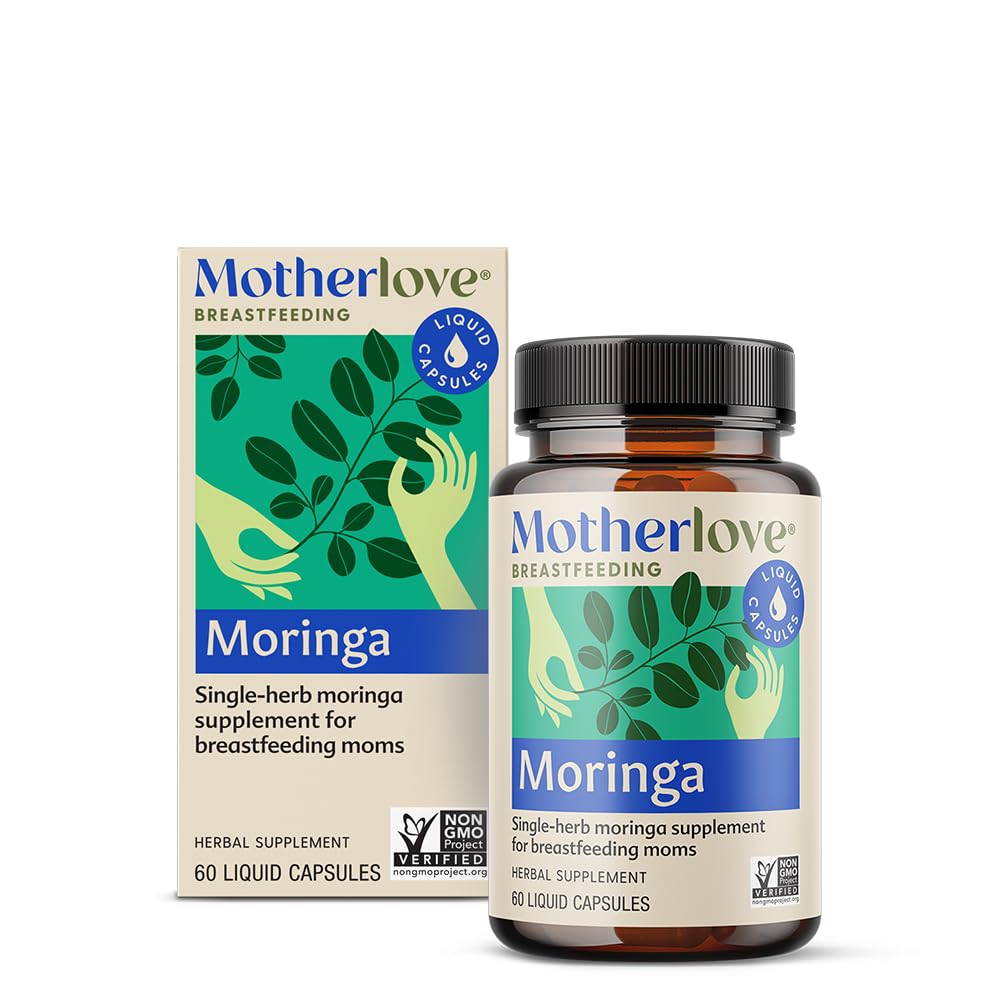 Mateřská láska Moringa (60 Liquid caps) Košer Doplněk k podpoře dojení prsu - Non- GMO, Organic Herbs, Vegan, Kosher
