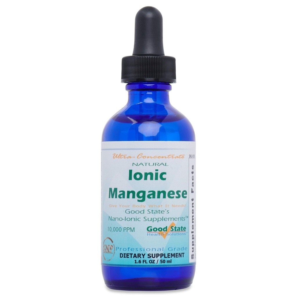 Good State CLAS124; Natural Ionic Mangan CLAS124; Liquid Concentrate CLAS124; Nano Sized Mineral Technology CLAS124; Professional Grade Diether Supplement CLAS124; 1.6 Fl oz Bottle (50 ml)