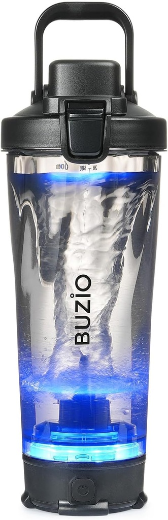 Buzio Electric Protein Shaker Lahvička, 24 oz Shake Blender Lahvička, USB Dobitelné Blender Lahvičky pro proteinové mixy Shaker Cups, Přenosné Velké sportovní vody Lahvičky vyrobené s Tritan, Black