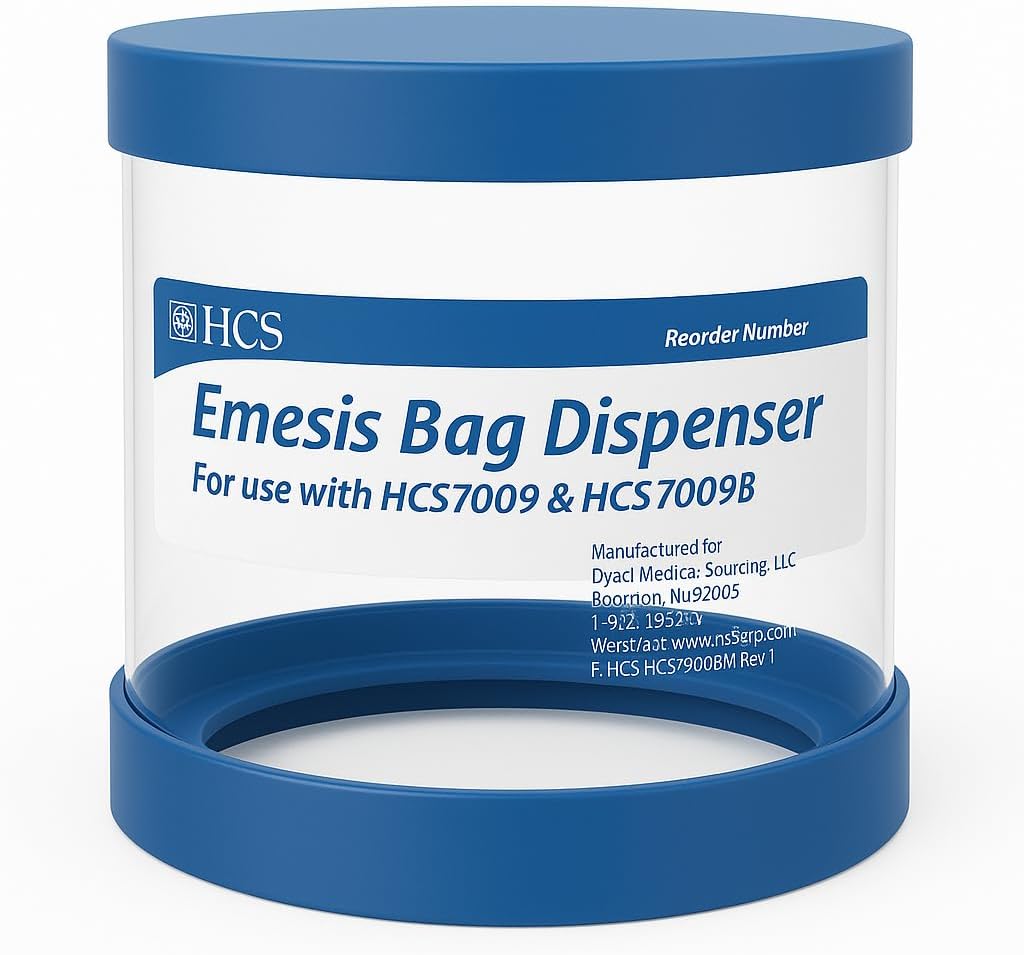 HCS Emesis Bags Dipenser - Nástěnný držák, Držáky 24 HCS Vomit Bags Disposible (Není součástí balení) - Zahrnuje kotviště a šrouby