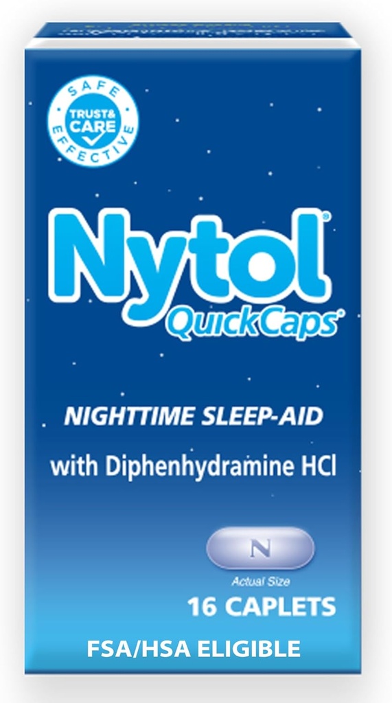 Nytol Quick Caps noční spánková pomoc, pomáhá vám usnout rychle, 16 Caplet