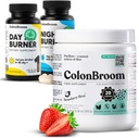ColonBroom Psylium Husk Powder, Colon Broom Colon Cleanser Fiber dodatek pro nadýmání Relief & Gut zdraví + denní a noční Burner doplňky, Hmotnost Management pilulky (60 Služeb), 3 položky